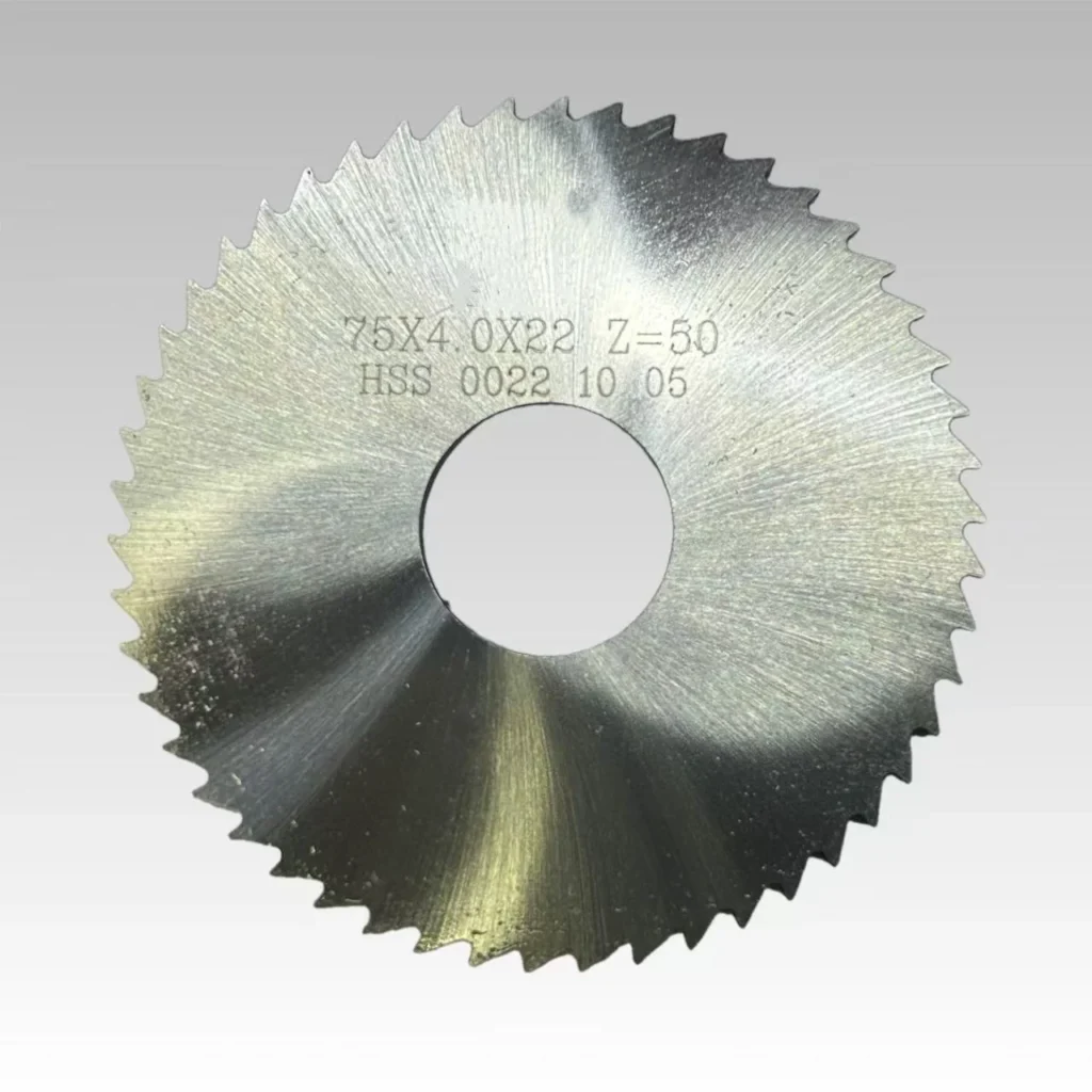 HSS circular saw blade marked 76X4.0X22 Z=50