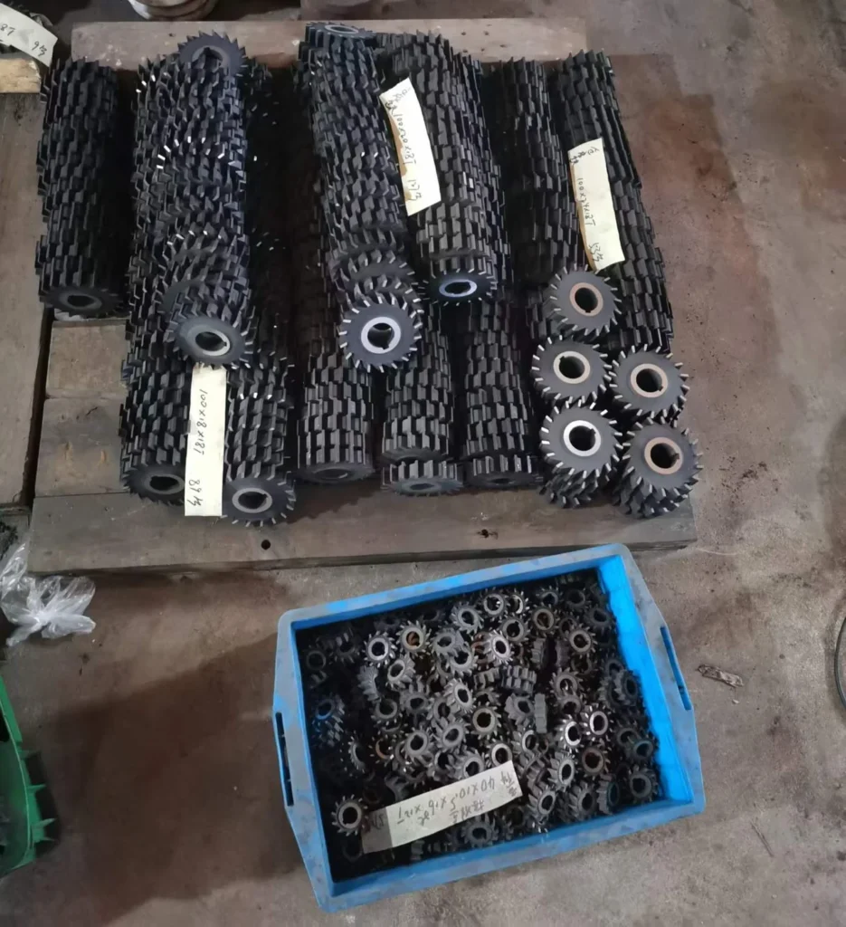 Blades packed in cartons with a tray of smaller blades